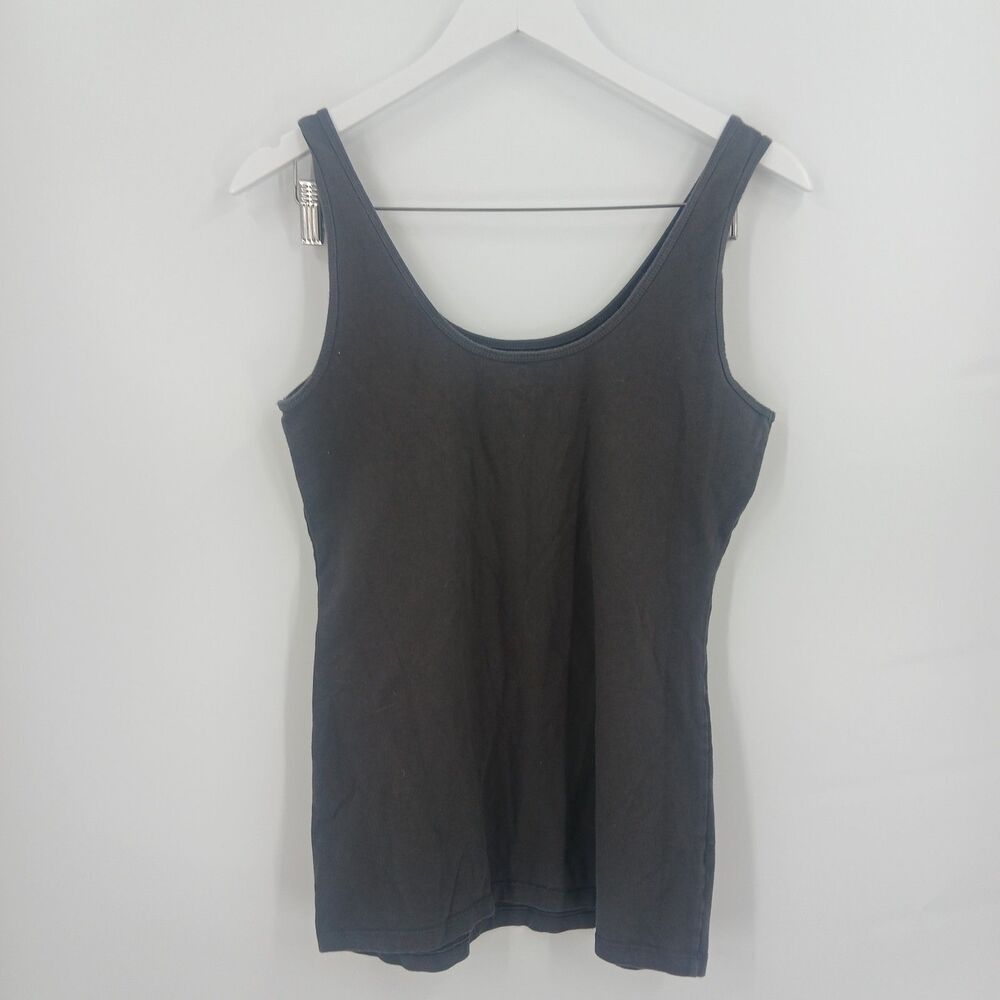 Maurices dark grey Scoop Neck Ribbed Tank Top Womens Size M Stretch Knit Basics